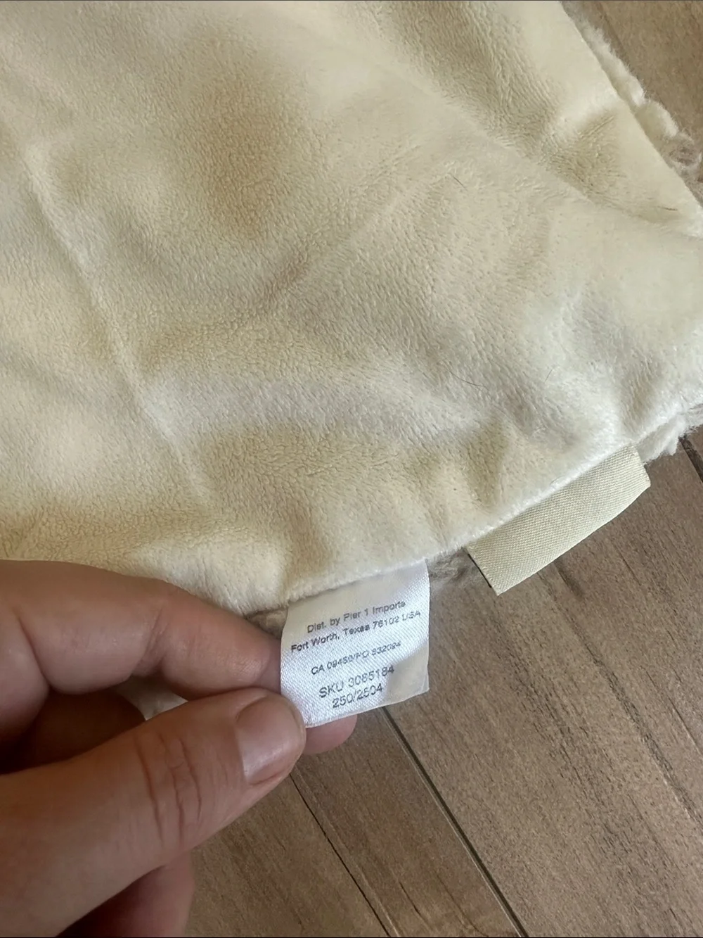 Pier 1 Imports Faux Fur Zebra Striped Taupe Cream Throw Blanket Vintage